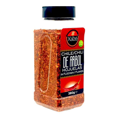 CHILE XATZE 380 GR CHILE ARBOL HOJUELAS