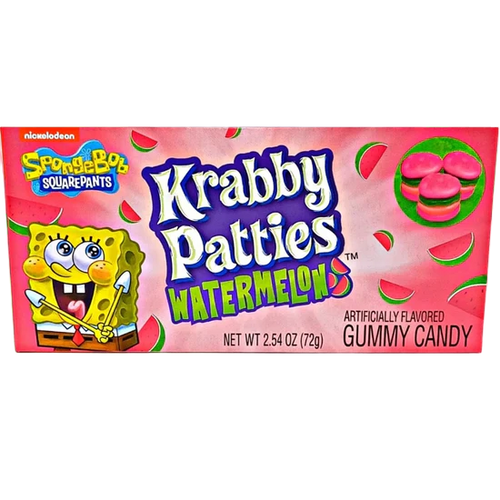 CANDY SPONGEBOB 72 GR KRABBY PATTIES WATERMELON THEATER BOX