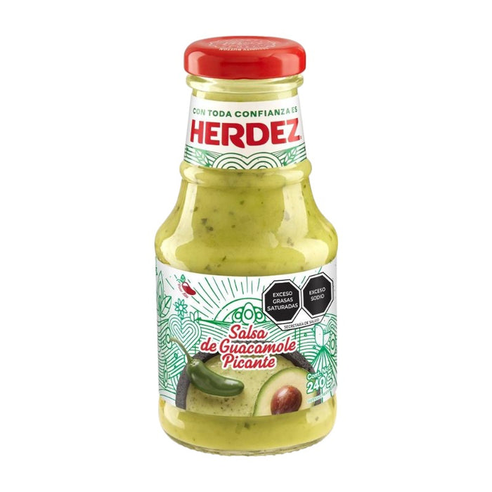 Herdez Salsa Guacamole Picante Glass 12 x 240 g