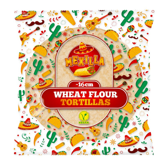 TORTILLAS DE HARINA DE TRIGO 18X30 GR 16 CM