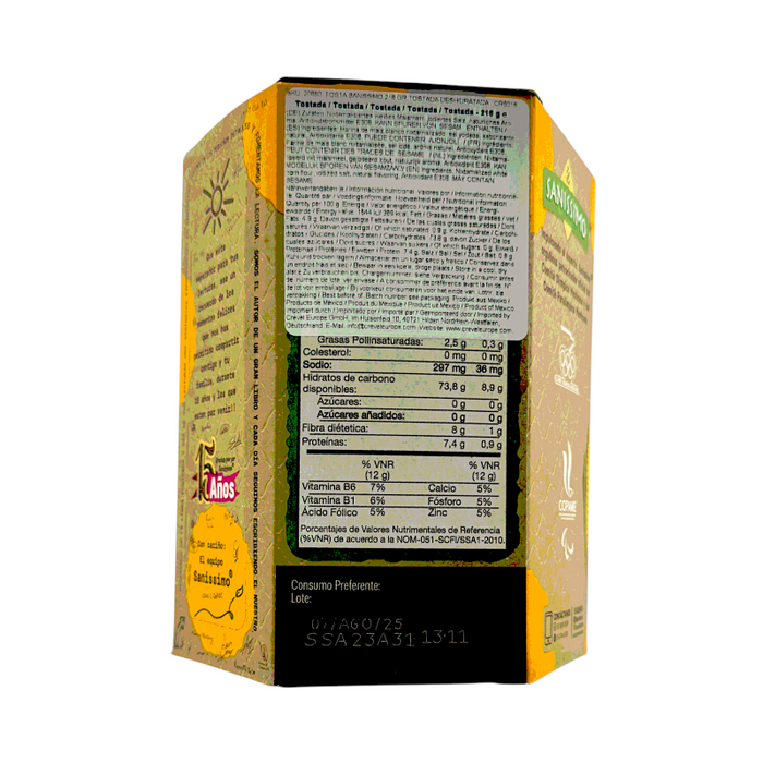 TOSTA SANISSIMO 216 GR TOSTADA DESHIDRATADA