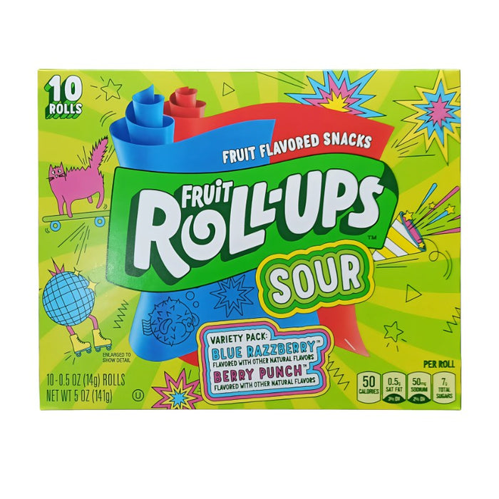 Fruit Roll Ups Sour Blue Raspberry Punch 10 x 14 g