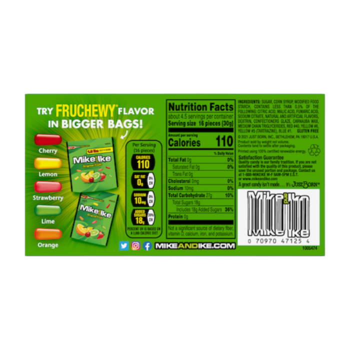 CARAMELOS MIKE & IKE 120 GR CAJA DE TEATRO ORIGINAL