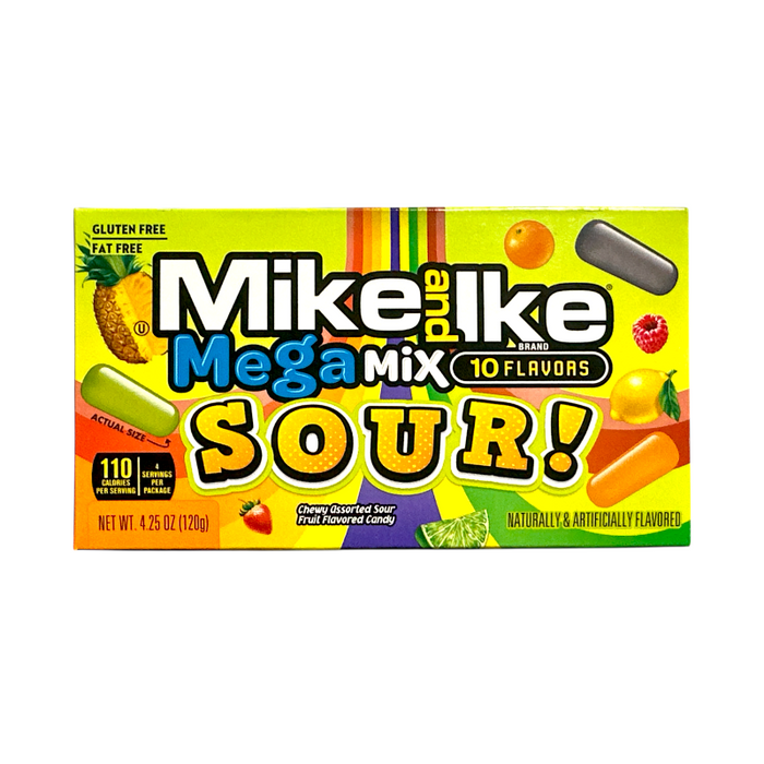 CARAMELOS MIKE & IKE 120 GR MEGA MIX CAJA DE TEATRO ÁCIDO