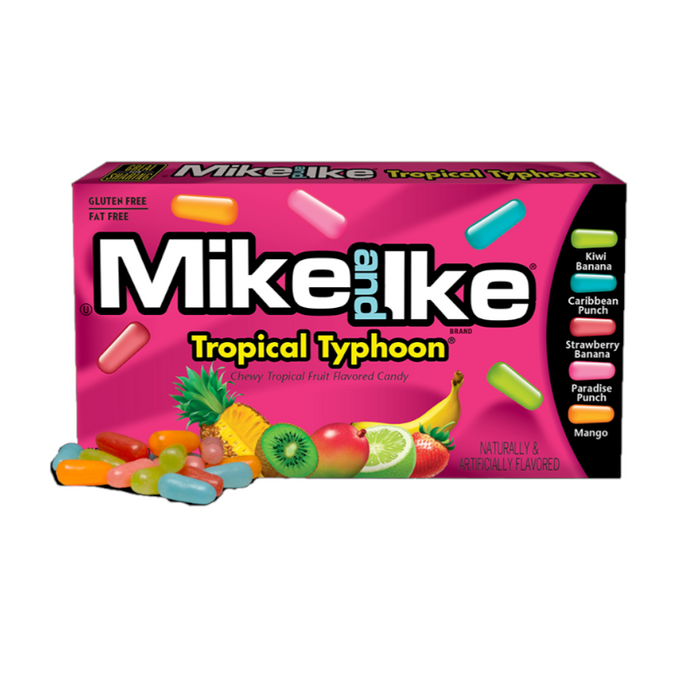 CAJA DE TEATRO CANDY MIKE & IKE 120 GR TIFÓN TROPICAL