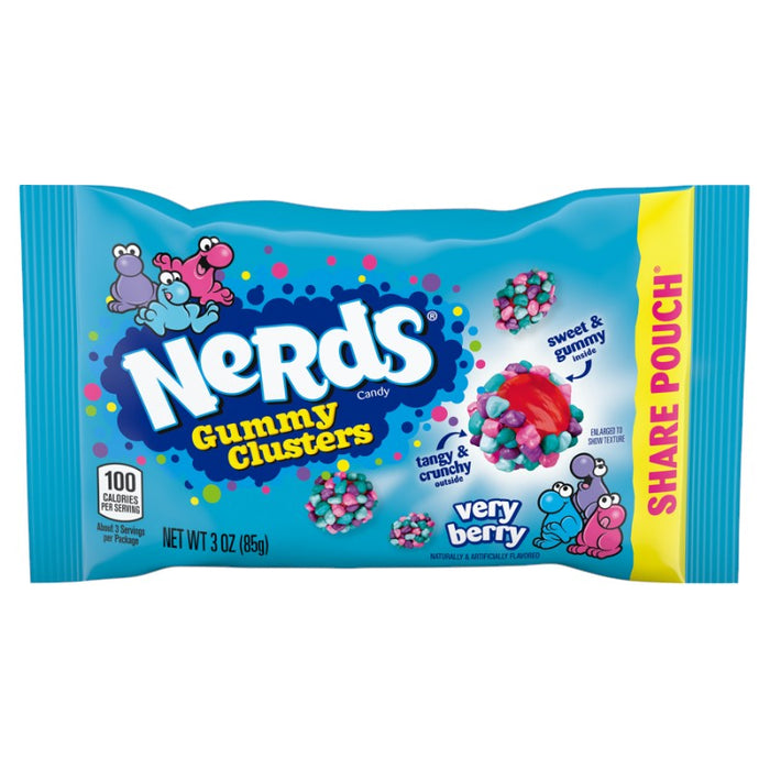 CANDY NERDS 12 x 85 GR GRUPOS DE GOMITAS CON MUY FRUTOS ROJOS PAQUETE PARA COMPARTIR