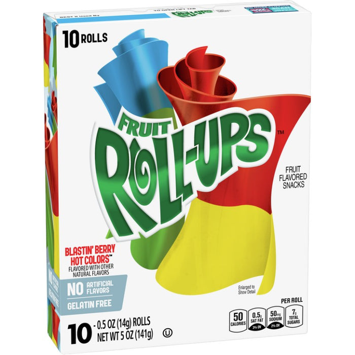 ROLLITOS DE FRUTA DE CARAMELO 10 x 14 GR COLORES CALIENTES