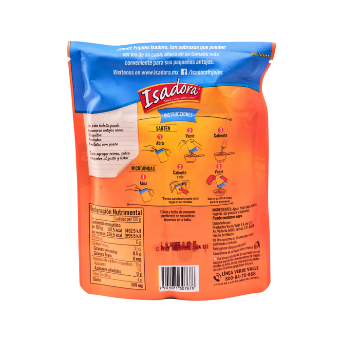 FRIJO ISADORA 220 GR FRIJOLES BAYOS REFRITOS BOLSA