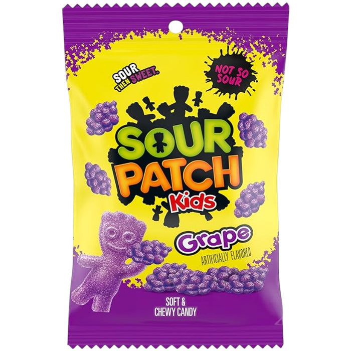 PARCHE ÁCIDO CANDY BOLSA DE PEGATINAS DE UVA DE 101 GR