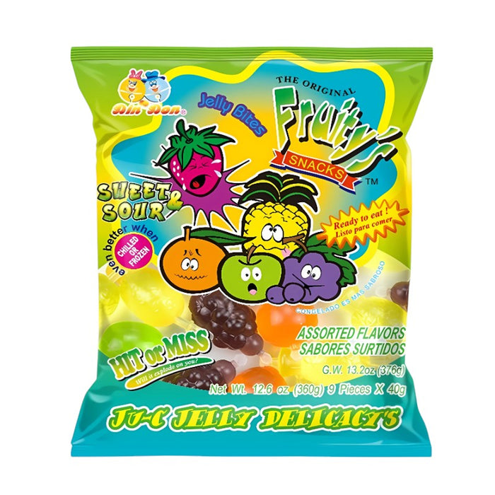 CARAMELOS FRUITYS 9 x 40 GR JU-C GELATINA AGRIDULCE SURTIDA