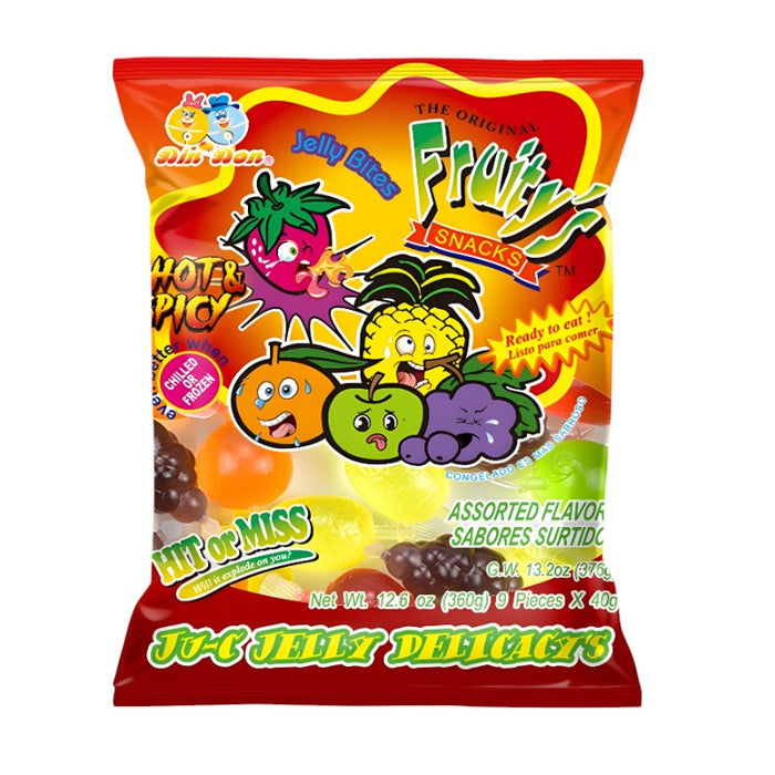 CARAMELOS FRUITYS 9 x 40 GR JU-C GELATINA PICANTE SURTIDA