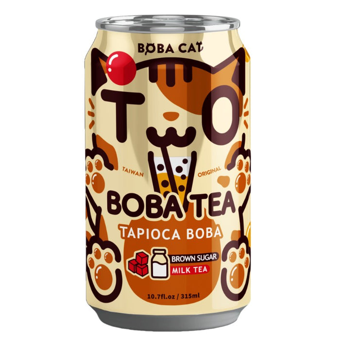 BEVER BOBA CAT 315 ML TÉ CON LECHE Y AZÚCAR MORENA