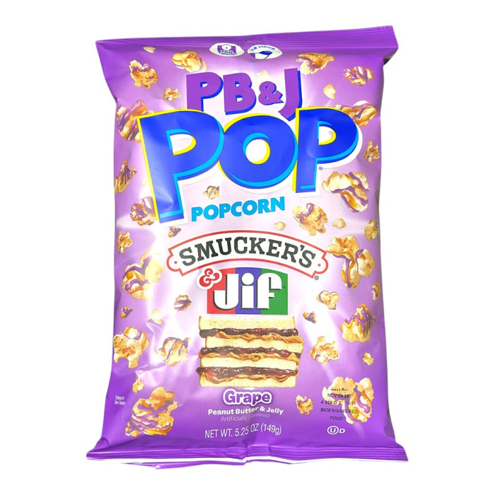 SNACK POP 149 GR PALOMITAS DE MAÍZ CON MANTEQUILLA DE CACAHUETE Y UVA