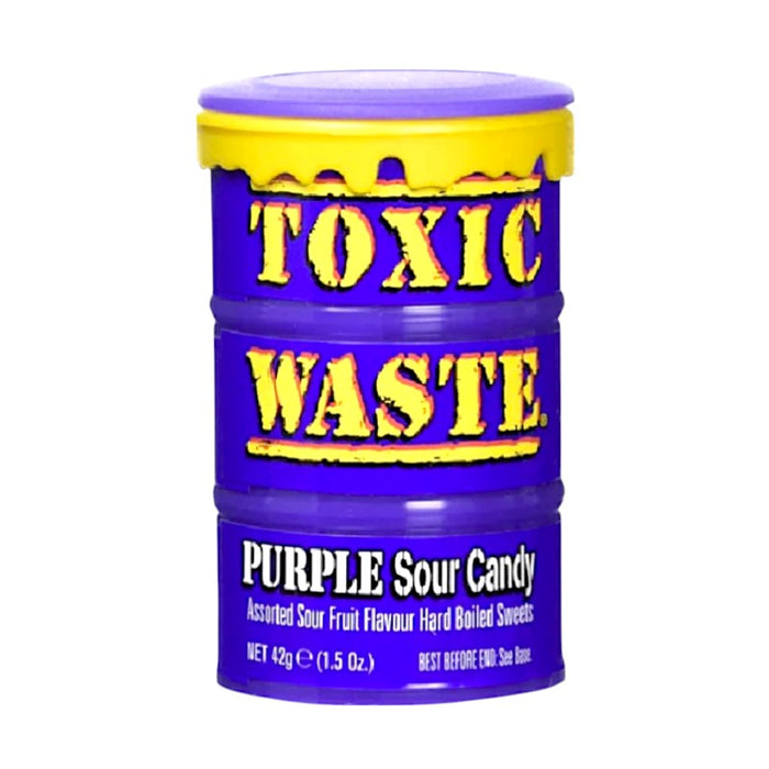 CARAMELOS RESIDUOS TÓXICOS 12 x 42 GR TAMBOR MORADO
