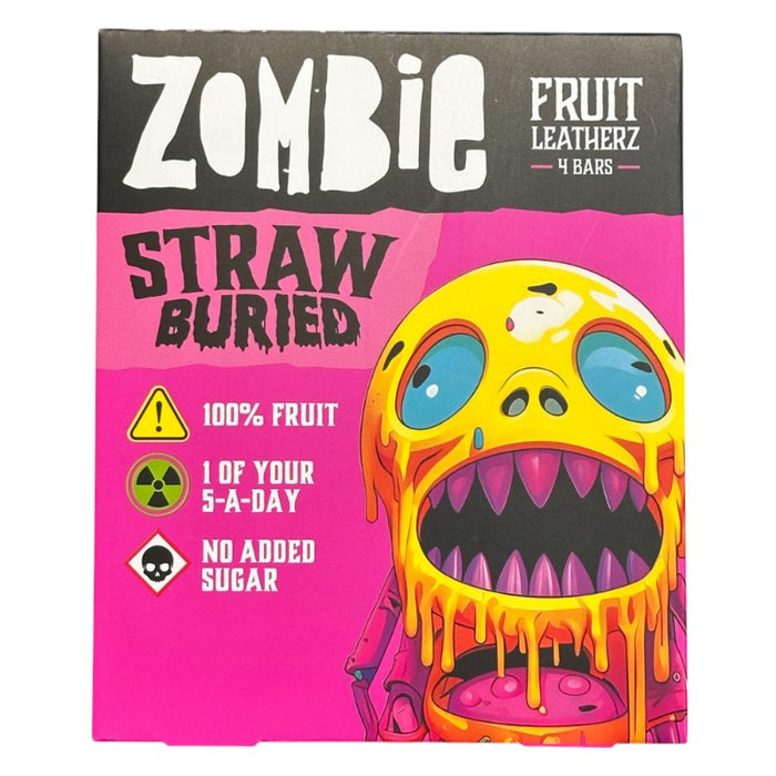 CANDY ZOMBIE 4 x 25 GR BARRAS DE CUERO DE FRUTA ENTERRADA DE PAJA