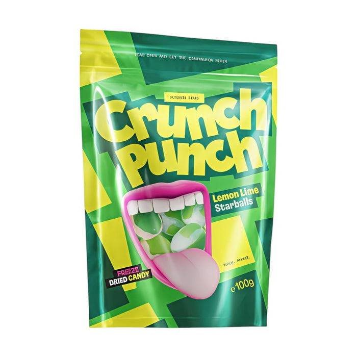 CANDY CRUNCH PUNCH 100 GR BOLAS DE ESTRELLA DE LIMÓN Y LIMA