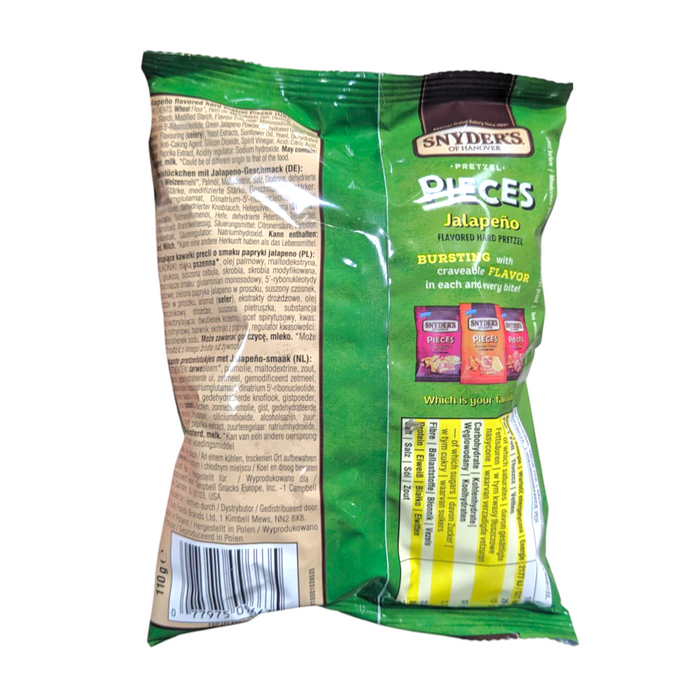 SNACK SNYDERS 110 GR PRETZEL PIECES JALAPENO