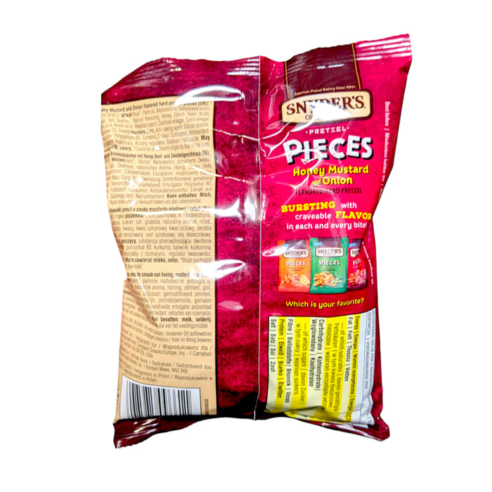 SNACK SNYDERS 110 GR PRETZEL PIECES HONEY MUSTARD AND ONION