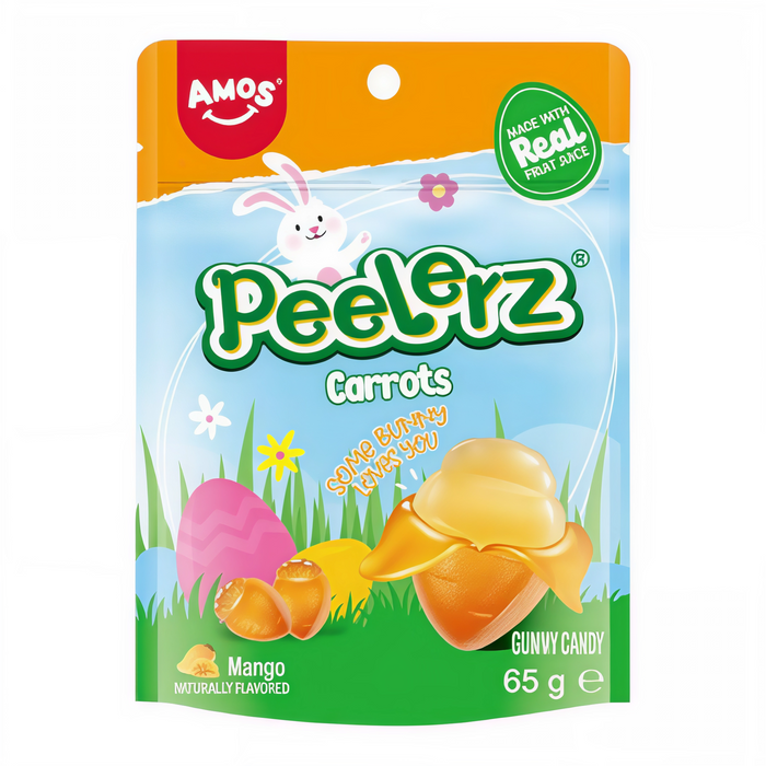 CANDY AMOS 65 GR PEELERZ GUMMY CARROTS EASTER
