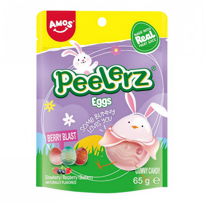 CANDY AMOS 65 GR PEELERZ GUMMY EGGS EASTER (24 UN)