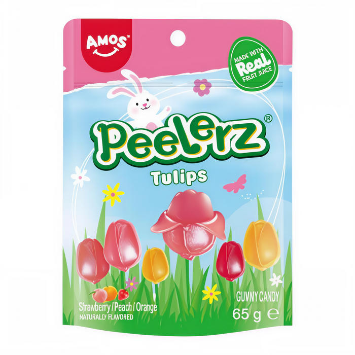CANDY AMOS 65 GR PEELERZ GUMMY TULIPS EASTER (24 UN)