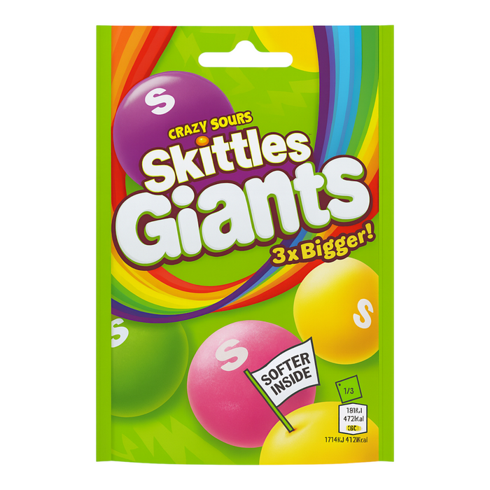 CANDY SKITTLES 132 GR GIANT SOURS
