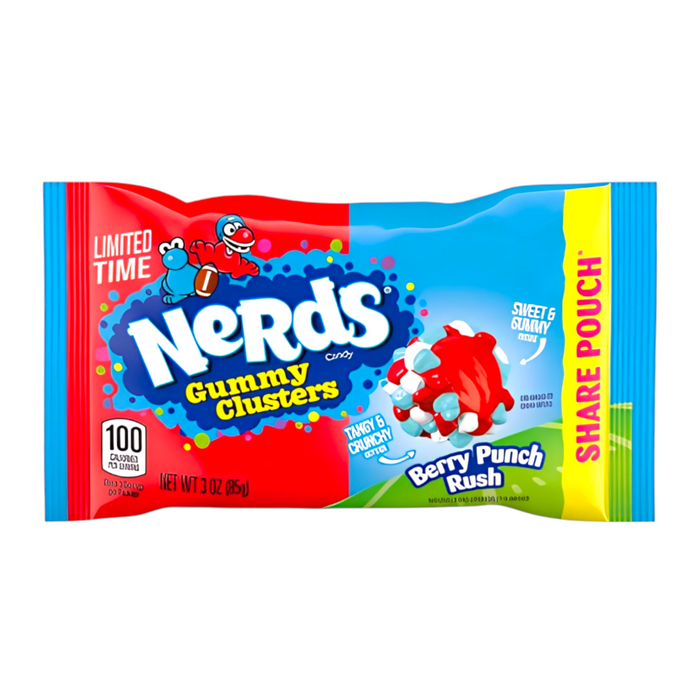 CANDY NERDS 12 x 85 GR GUMMY CLUSTERS BERRY PUNCH RUSH