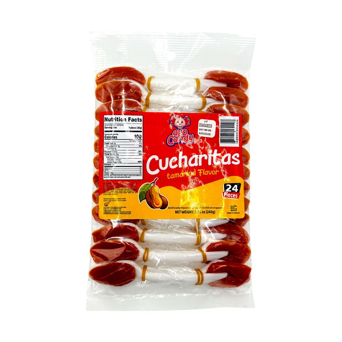 SÜßIGKEITEN AXOLOTL 24 x 10 GR CUCHARA TAMARINDO