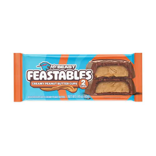 CANDY MR BEAST 24 x 2 x 20 GR FEASTABLES PEANUT BUTTER CUPS