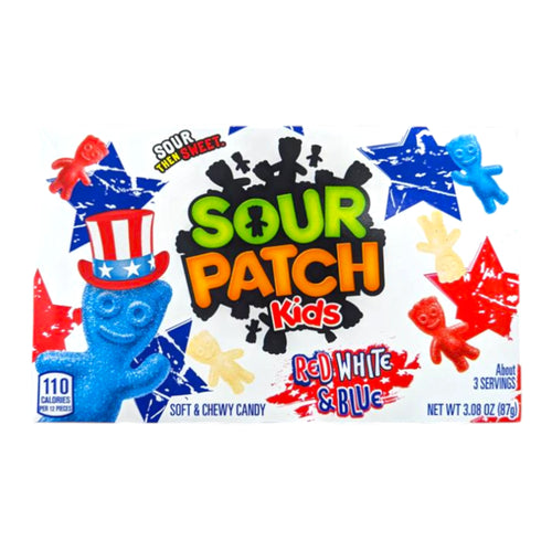 CANDY SOUR PATCH KIDS 87 GR RED WHITE & BLUE THEATER BOX