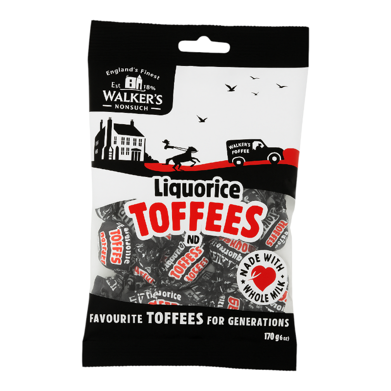 CANDY WALKER'S NOUNSUCH 150 GR LIQUORICE TOFFEES
