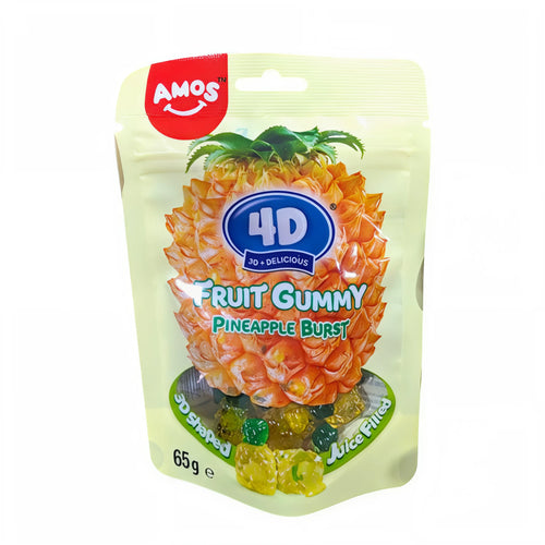 CANDY AMOS 65 GR 4D PINEAPPLE BURST FRUIT GUMMY