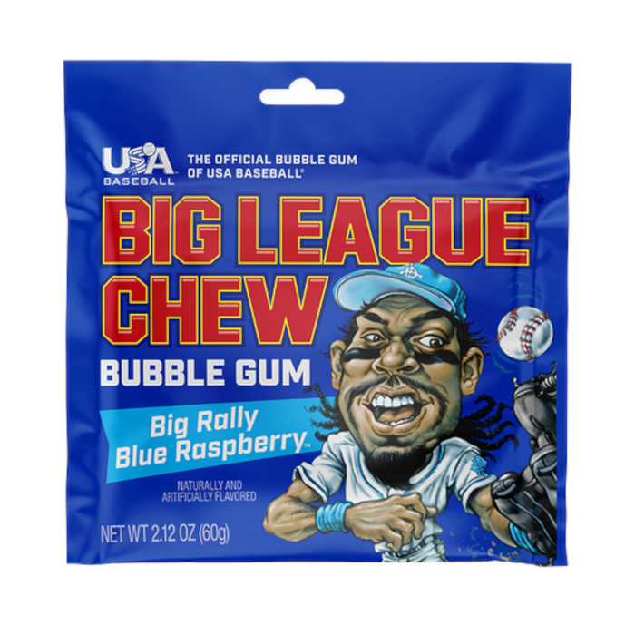 CANDY BIG LEAGUE 12 x 60 GR CHEW BLUE RASPBERRY