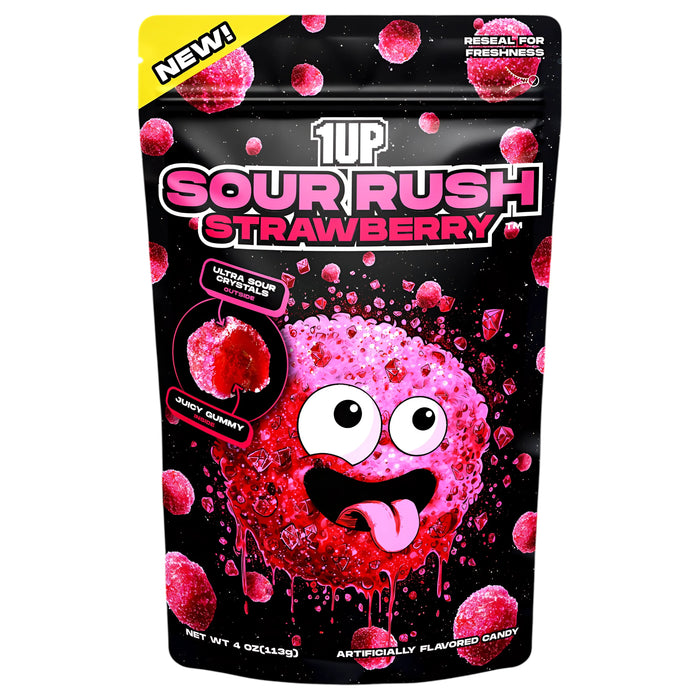 CANDY 1UP 113 GR SOUR RUSH STRAWBERRY | 12 x 113g