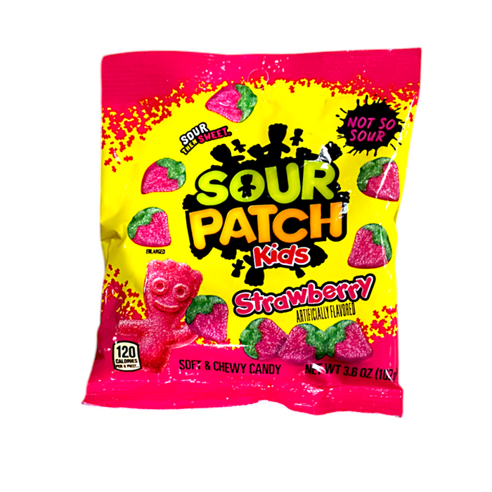 CANDY SOUR PATCH KIDS 102 GR STRAWBERRY PEG BAG