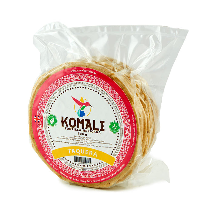 TORTI KOMALI 500 GR MAIZ 12 CM TAQUERA