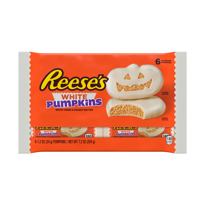 CANDY REESES 6 x 34 GR WHITE PUMPKINS HALLOWEEN