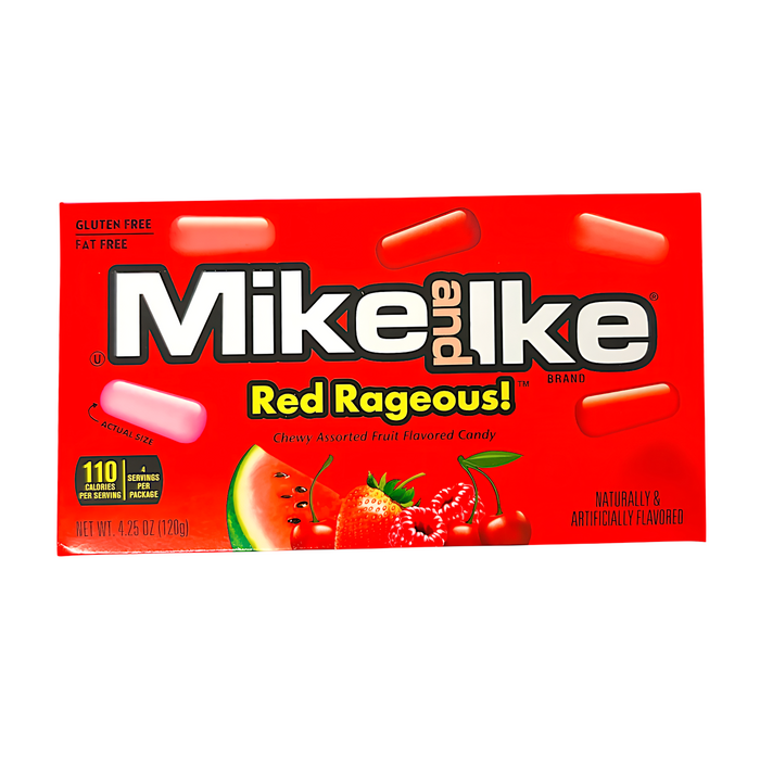 CARAMELOS MIKE &amp; IKE 120 GR CAJA DE TEATRO ROJO RAGEOUS