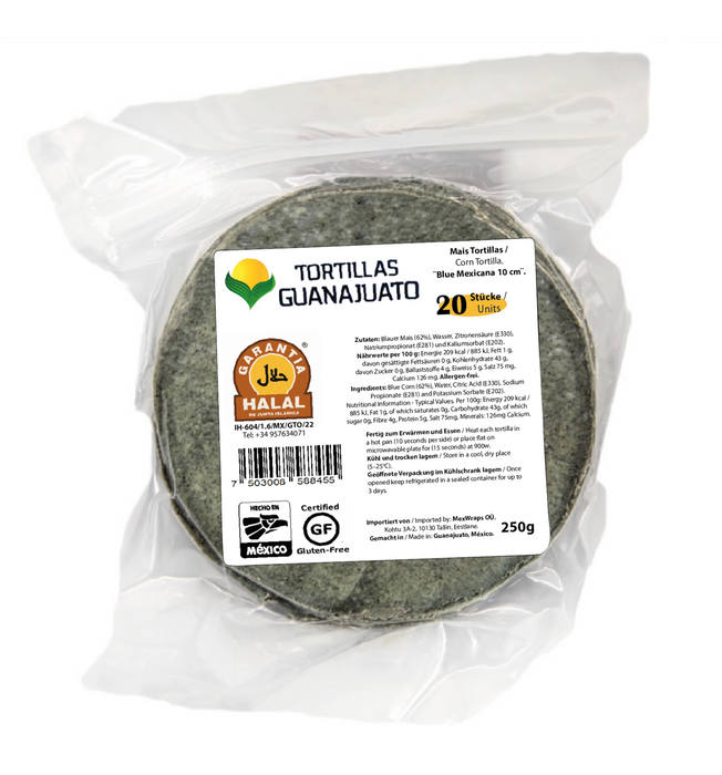 Maíz Guanajuato 10 cm Blue Corn Street Taco 250 g