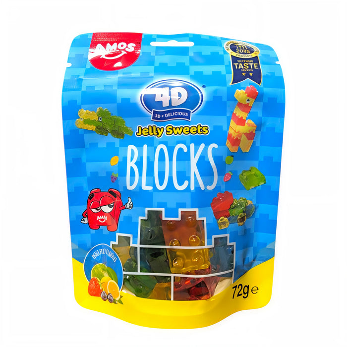 CANDY AMOS 72 GR 4D BLOCKS GUMMY BAG