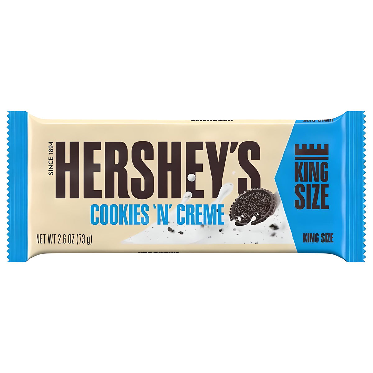 XPROD HERSHEYS 18 x 73 GR COOKIES N CREAM KING SIZE — Crevel