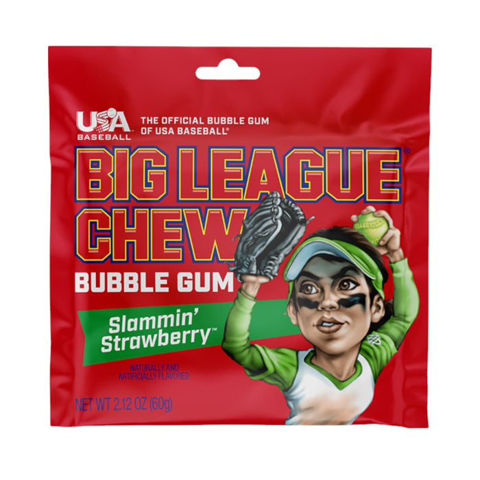 CARAMELOS BIG LEAGUE 12 x 60 GR MASTICABLES FRESA