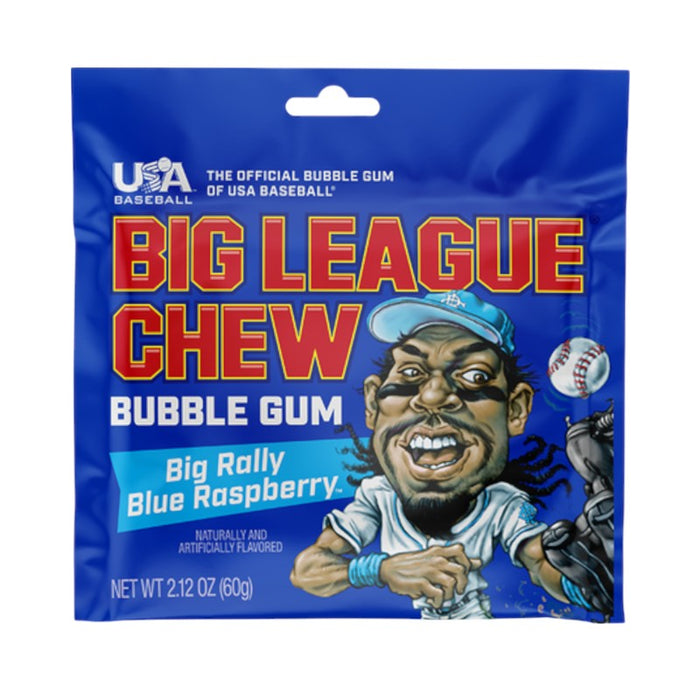 CARAMELOS BIG LEAGUE 12 x 60 GR MASTICABLES FRAMBUESA AZUL
