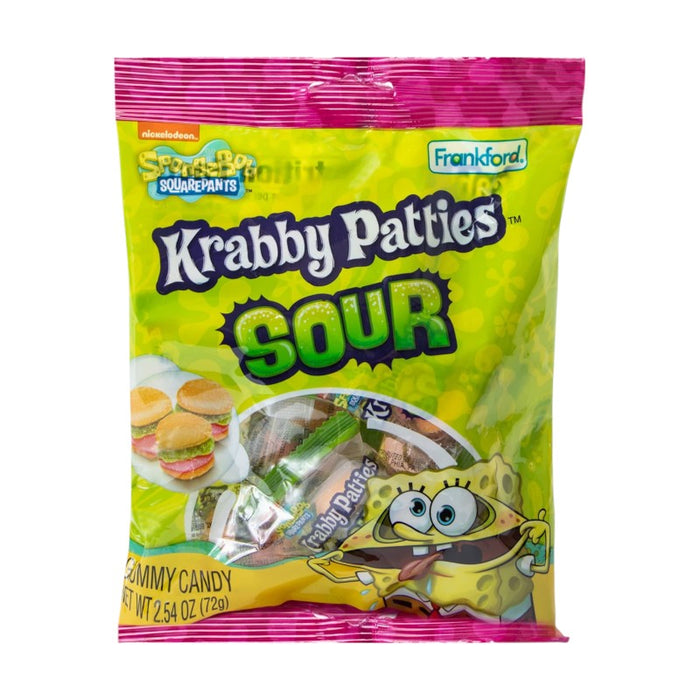 CANDY SPONGEBOB 72 GR KRABBY PATTIES SOUR PEG BAG
