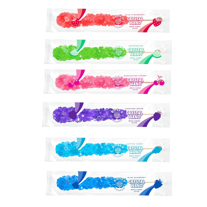 CANDY CRYSTAL WANDS 22 GR ASSORTED FLAVORS