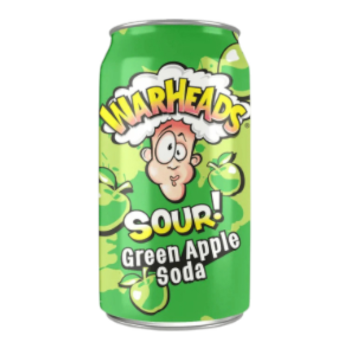 BEVER WARHEADS 330 ML SOUR SODA GREEN APPLE