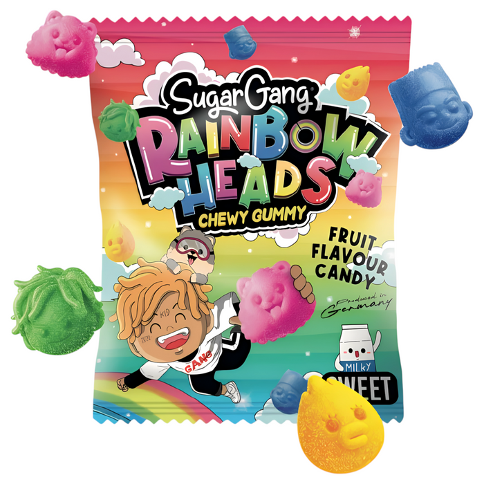 CANDY SUGARGANG 105 GR RAINBOW HEADS SWEET