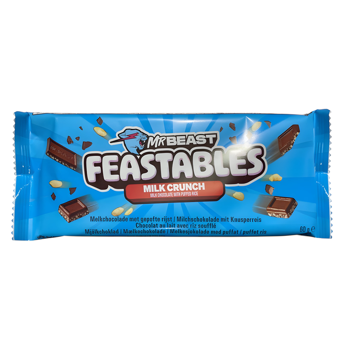 CANDY MR BEAST 10 x 60 GR FEASTABLES MILK CRUNCH BLUE PACK
