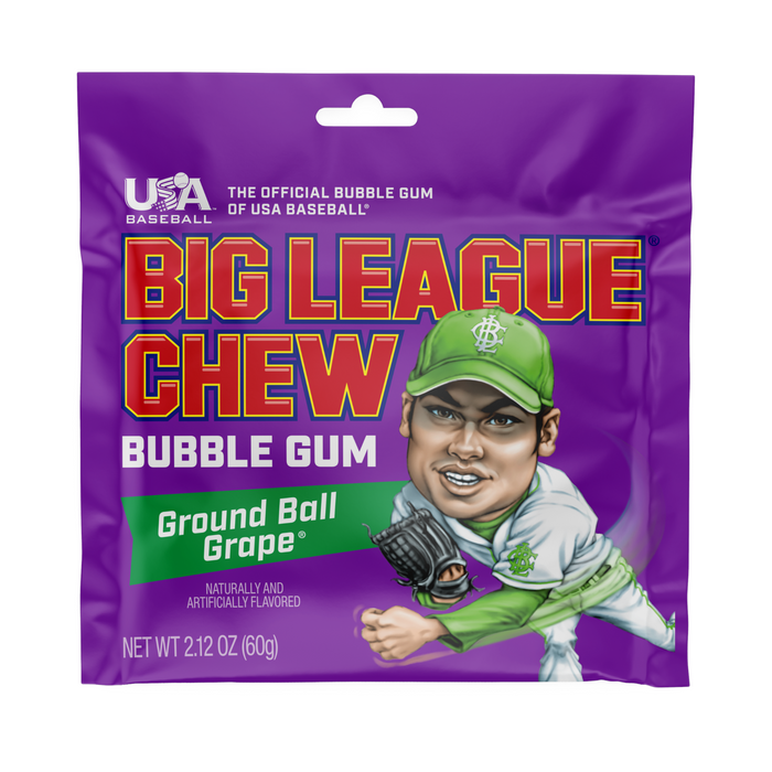 CANDY BIG LEAGUE 12 x 60 GR CHEW GRAPE