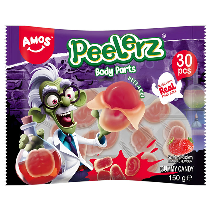 CANDY AMOS 150 GR PEELERZ GUMMY BODY PARTS HALLOWEEN | 12 x 150g